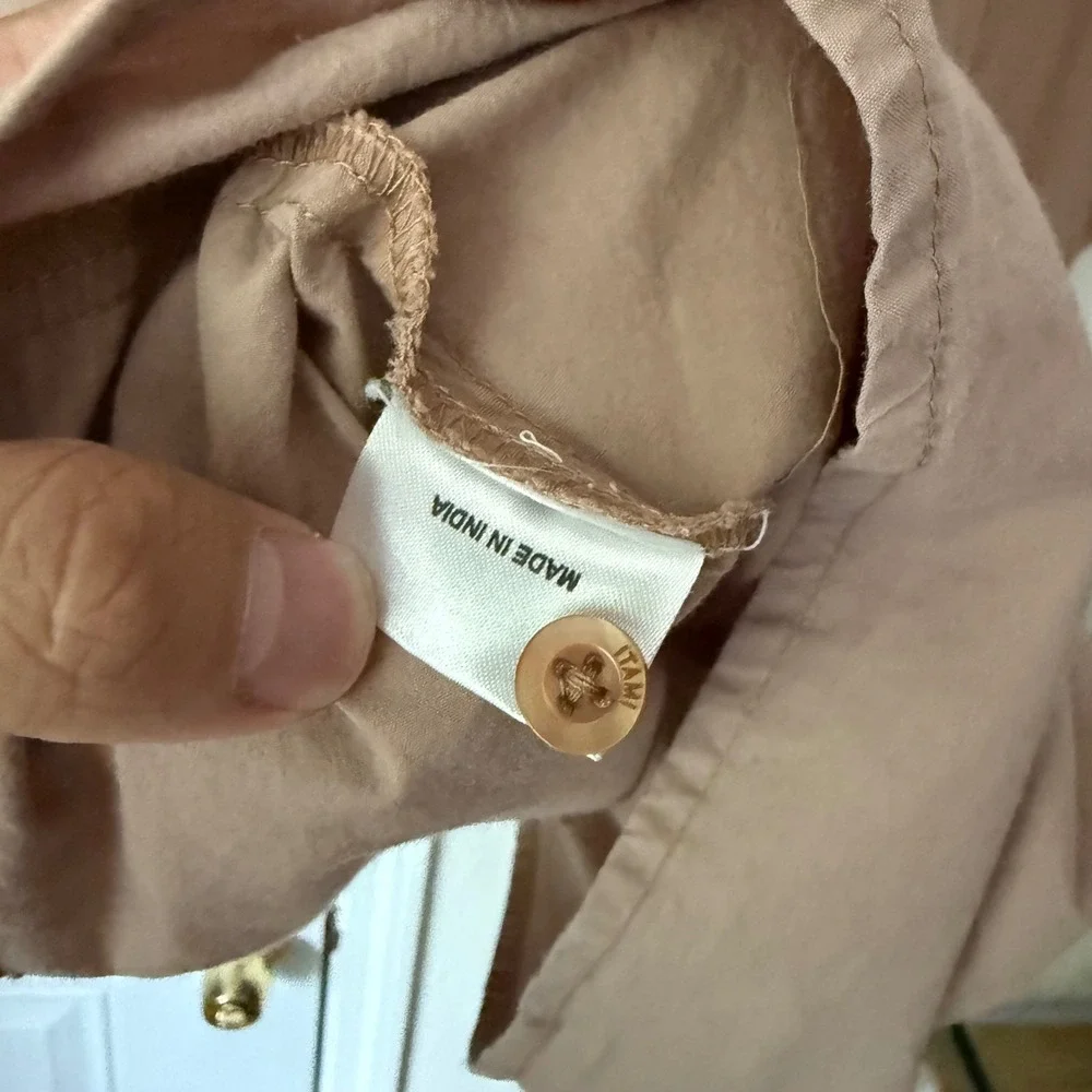 ITAMI dusty rose blush pink boxy oversized short sleeve cropped shirt top‎